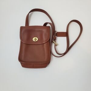 Vintage Coach Scooter Crossbody Sidepack Bag British Tan 90s